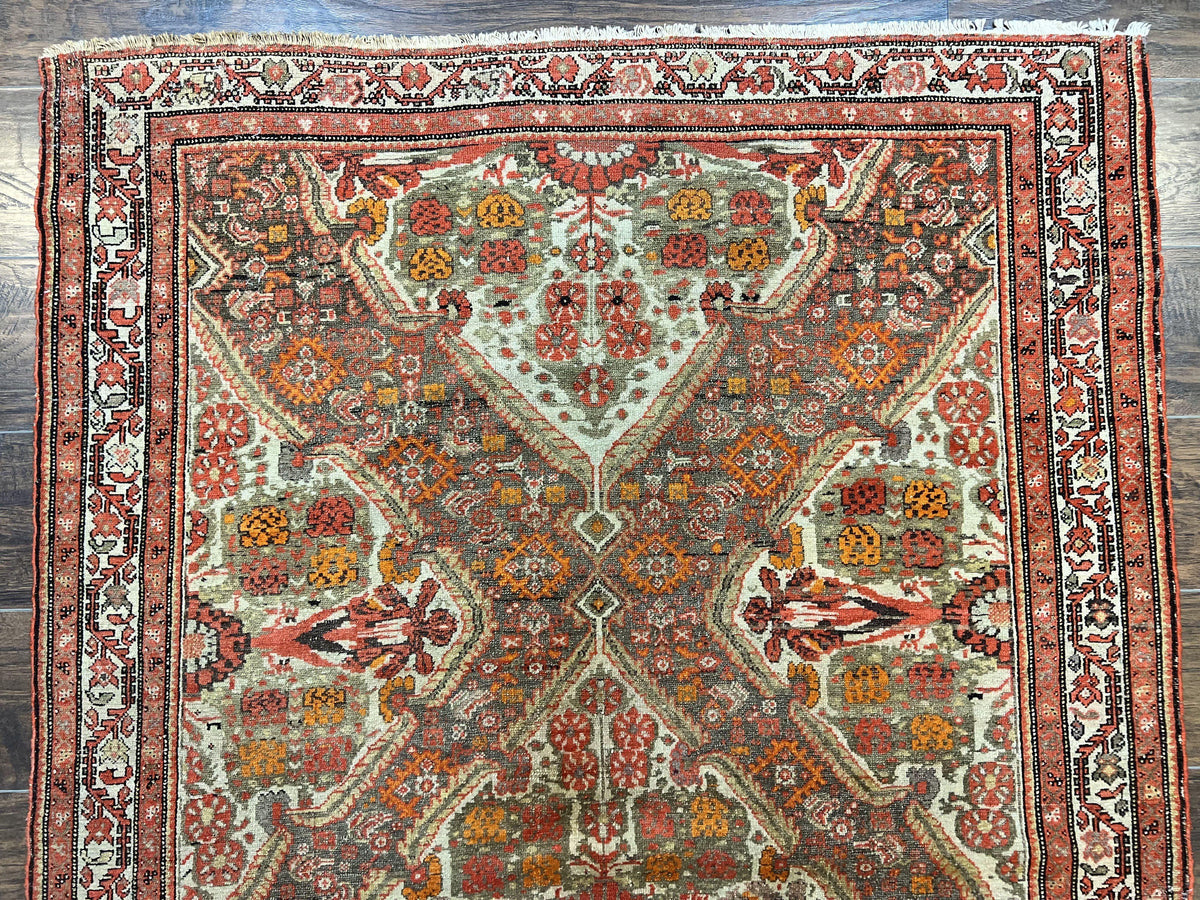 Wonderful Antique Persian Malayer Rug 4x6, Wool Hand Knotted Authentic Oriental Carpet, Very Fine - Jewel Rugs, view 4