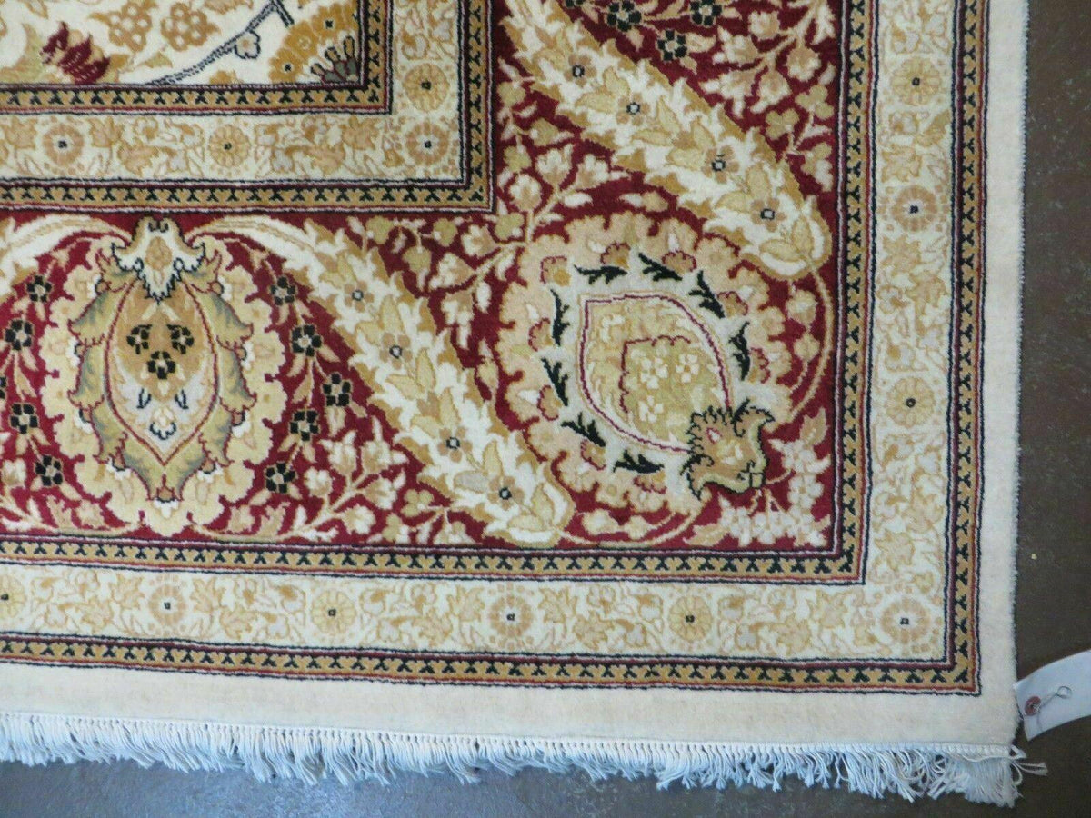 9' X 12' Vintage Handmade Wool Rug Pakistani Floral Design Nice Vegetable Dye - Jewel Rugs, view 9