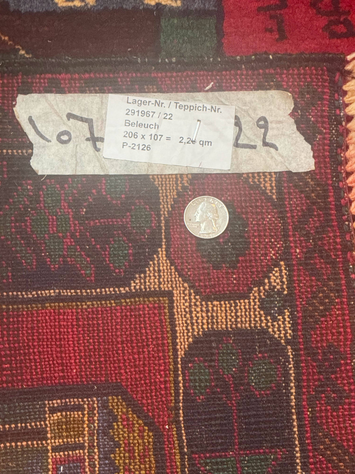 Red Afghan Balouch Rug 3x7, Tribal, Map of Afghanistan Depiction, Handmade, New - Jewel Rugs, view 10