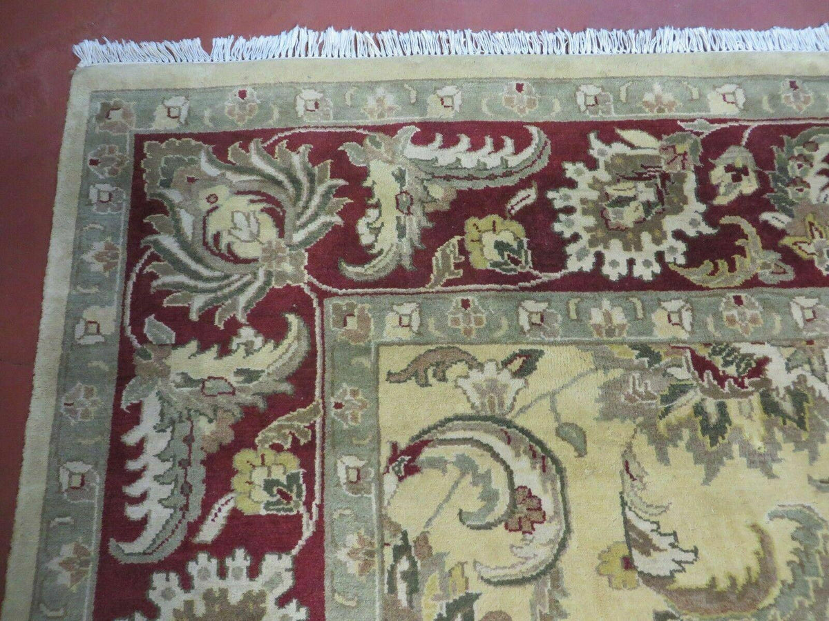 9' X 12' Vintage Handmade India Oriental Jaipur Quality Tea Wash Hand Knotted - Jewel Rugs, view 7
