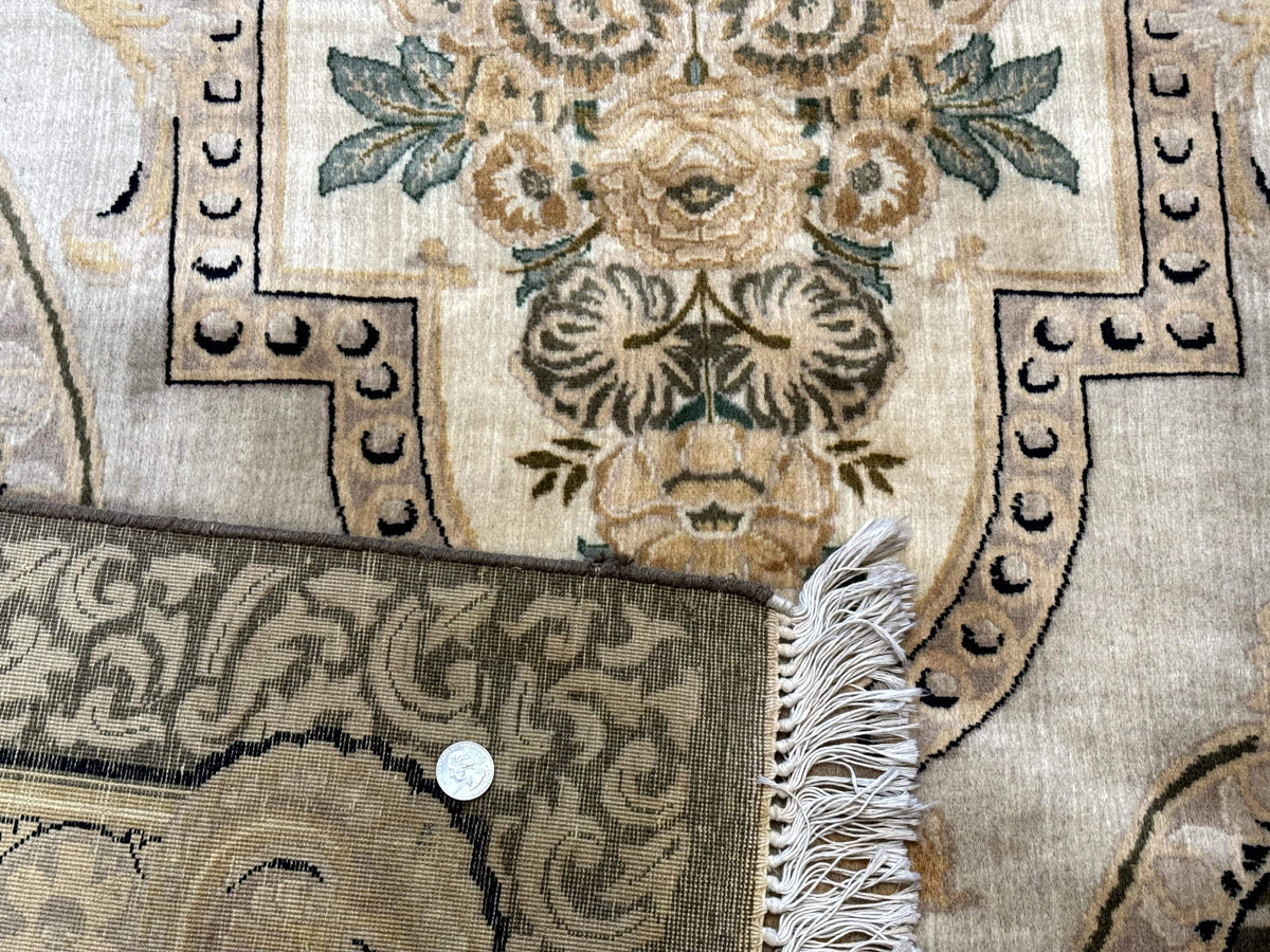Aubusson Rug 8x10, Very Fine 225 KPSI, Floral, French European Design, Pakistani Carpet - Jewel Rugs, view 11