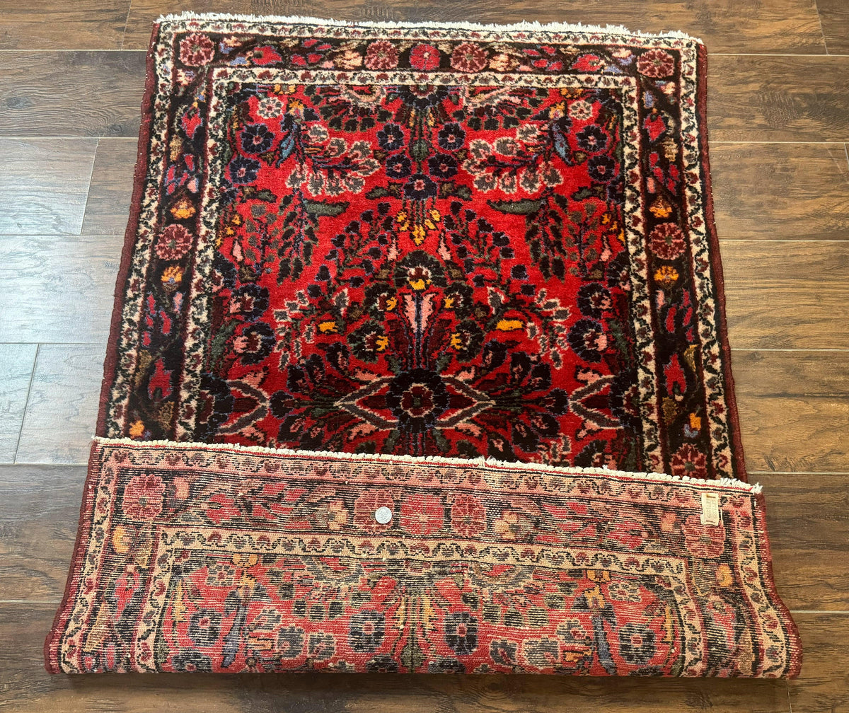 Persian Rug 3x5, Red Tribal Rug, Semi Antique, Wool Rug 3 x 5, Persian Hamadan Rug - Jewel Rugs, view 12