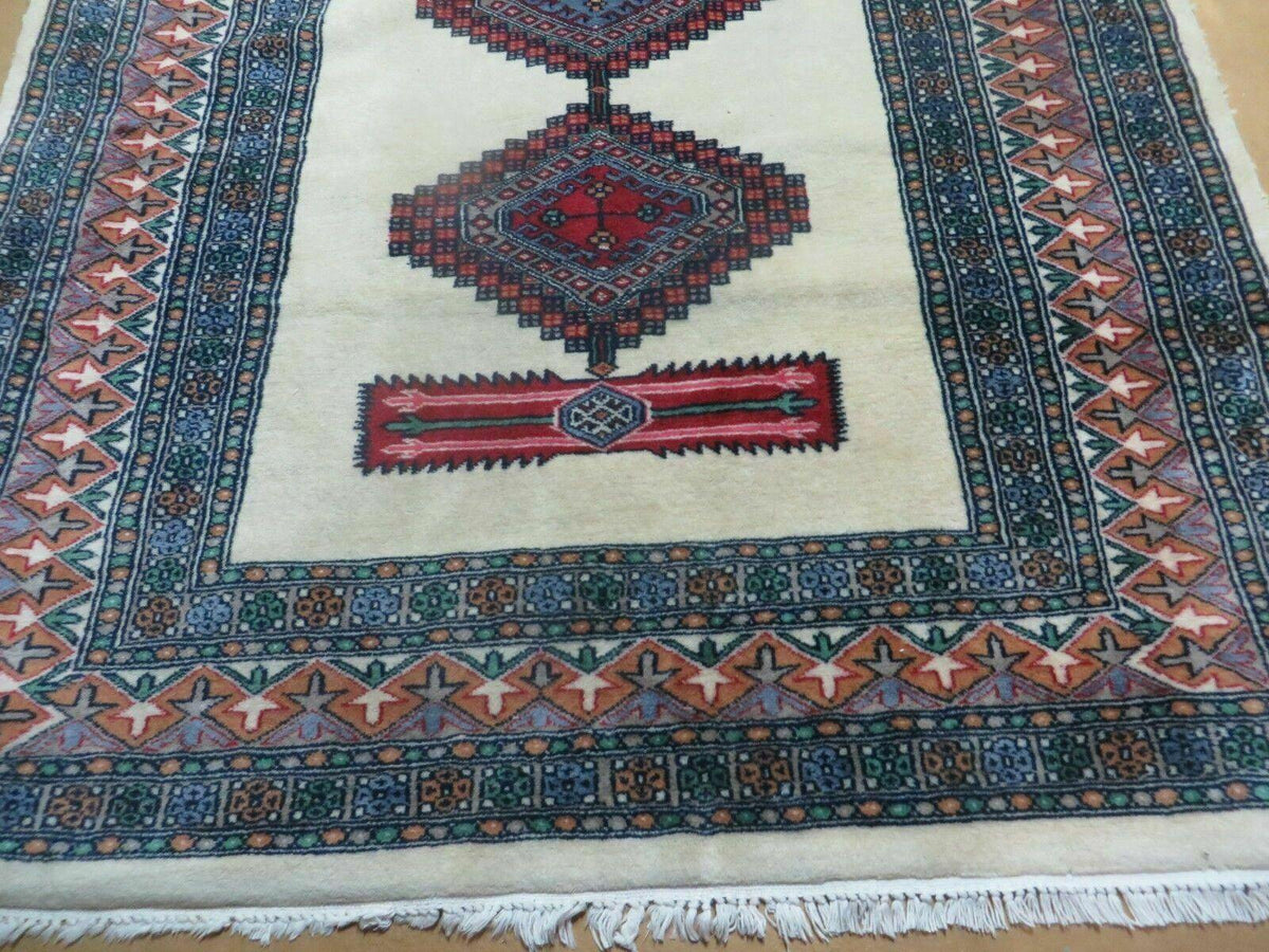 4' X 6' Vintage Handmade Bokhara Turkoman Pakistan Wool Rug Carpet Nice - Jewel Rugs, view 5