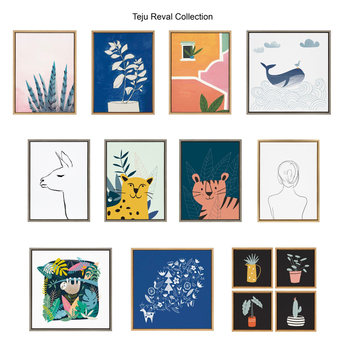 Sylvie 863 Abstract Rocks and 864 On The Rocks Framed Canvas Set by Teju Reval of SnazzyHues