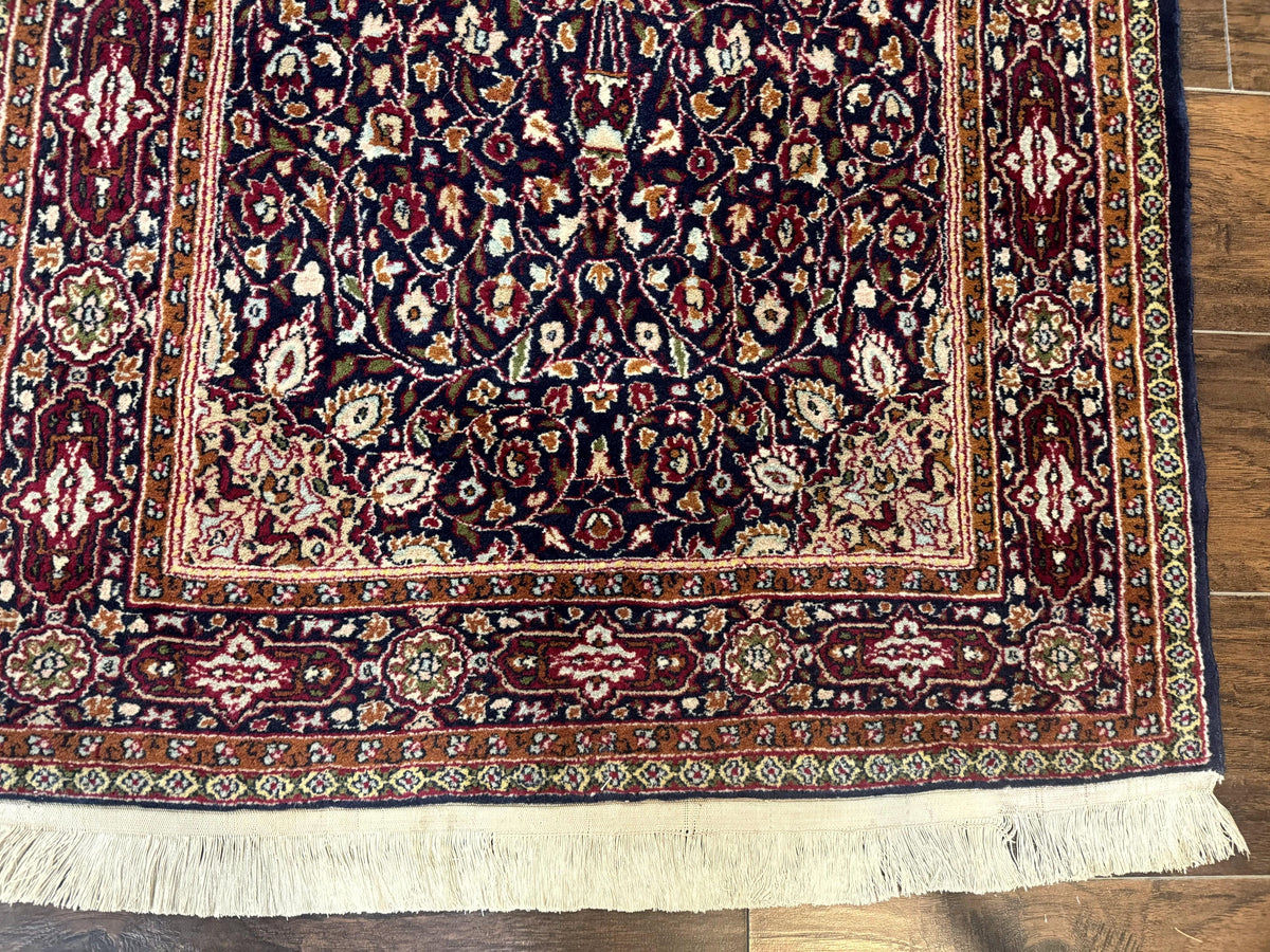 Indo Kashmiri Rug 3x5, Navy Blue, Very Fine 400 KPSI, Pair A - Jewel Rugs, view 10