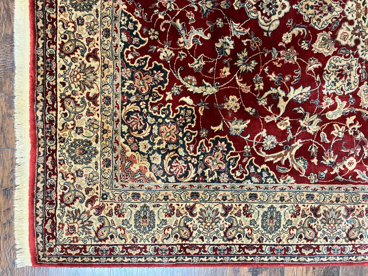 Couristan Rug 5.6 x 8, Floral Medallion, Dark Red Cream, Belgium Power Loomed Rug, Taj Mahal Rug, Vintage Oriental Wool Carpet - Jewel Rugs, view 7