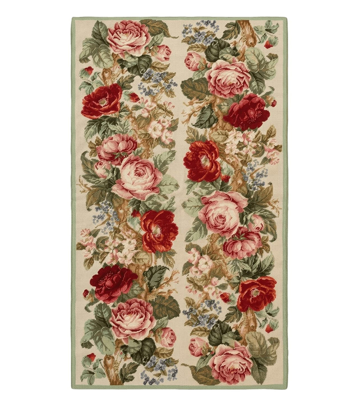 Small Needlepoint Rug 2.8 x 4.7, Floral, Vintage - Jewel Rugs