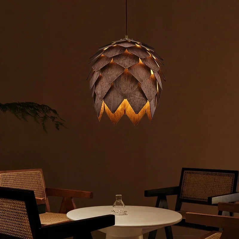Chandelier - Retro Walnut Pendant