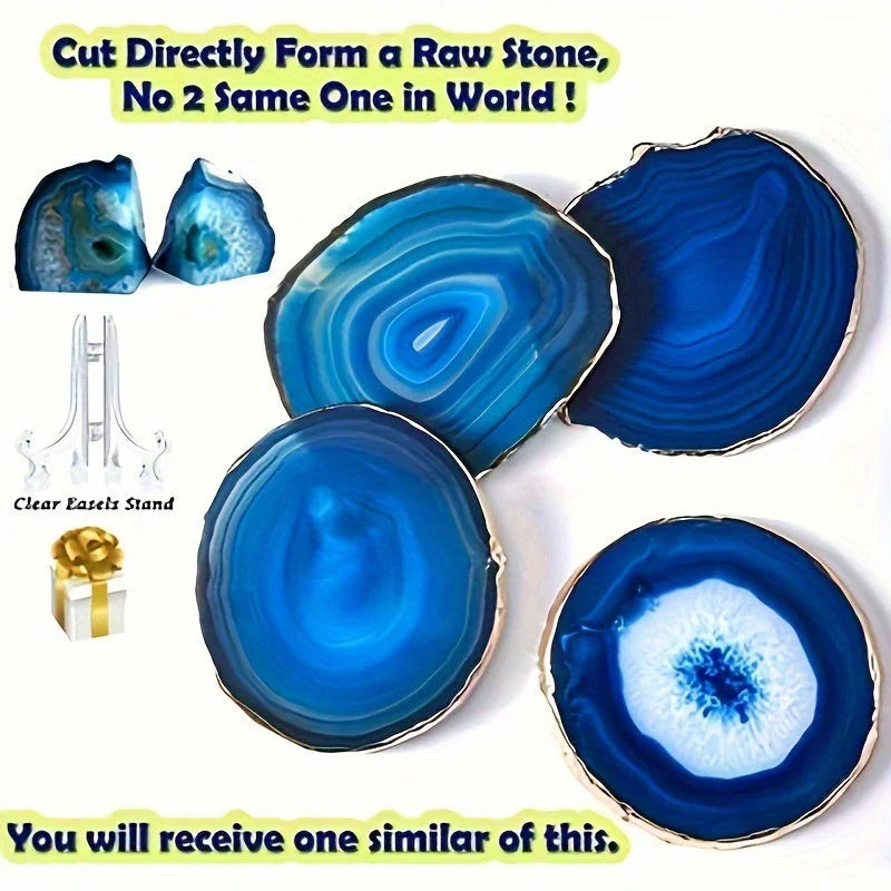 Coasters - Decorative Blue Agate 2pcs