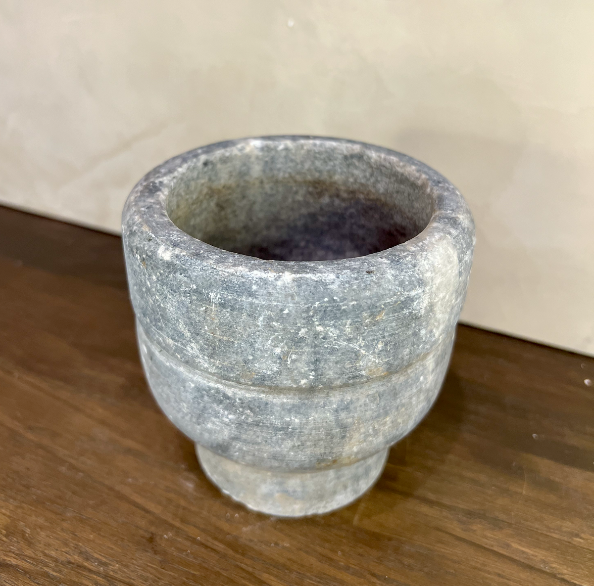 Carved Stone Pedestal Bowl - Source by Studio Skara, view 2
