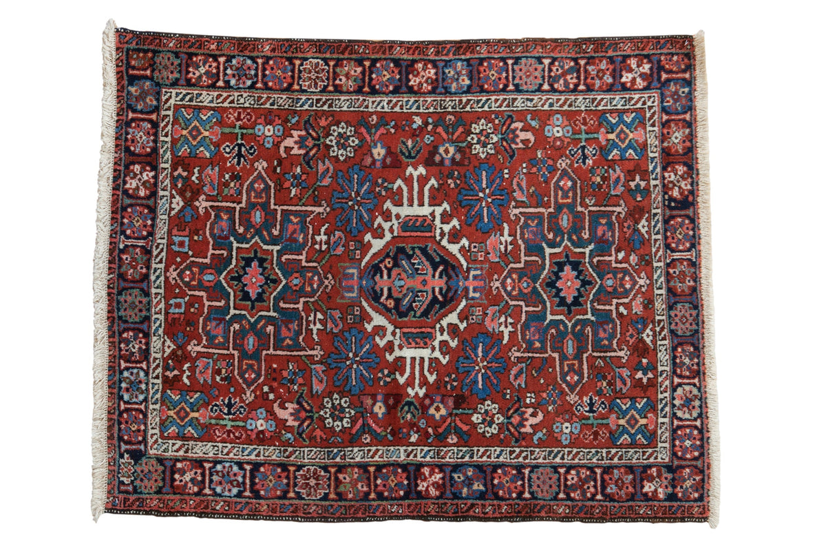 3.5x4.5 Vintage Karaja Square Rug