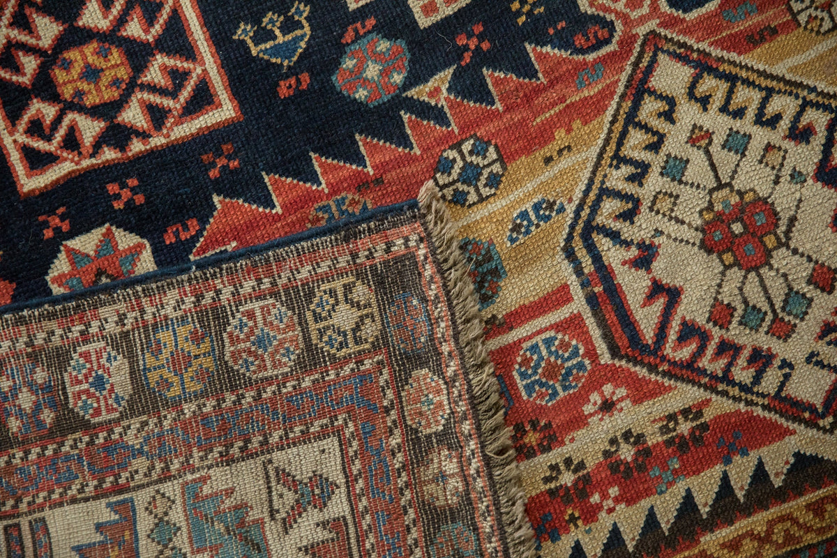 4.5x9 Antique Caucasian Rug Runner