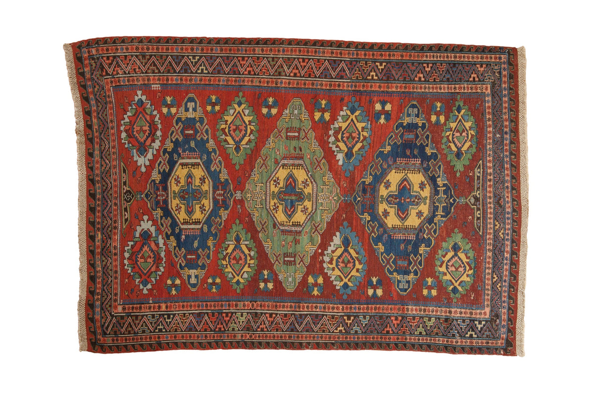 4.5x6.5 Antique Caucasian Soumac Rug