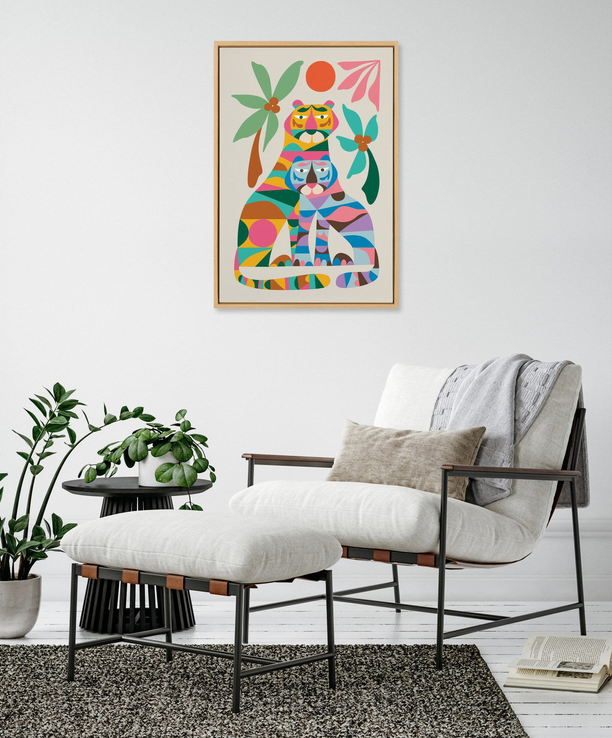 Sylvie MCM Tiger Love Framed Canvas by Rachel Lee