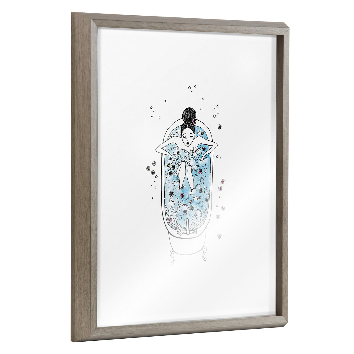 Blake Girl in a Bath Framed Printed Glass by Viola Kreczmer