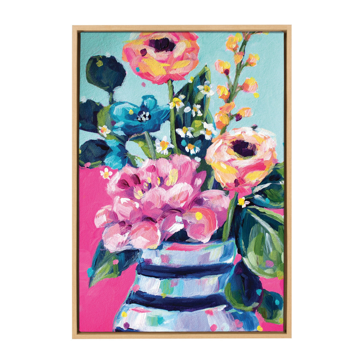 Sylvie Miss Mabel's Summer Bouquet Framed Canvas by Rachel Christopoulos