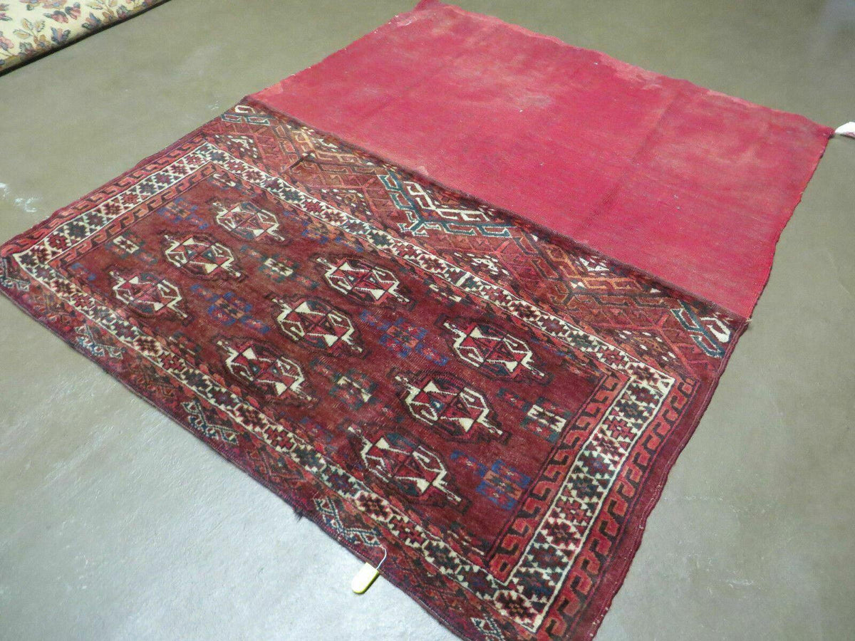 2.5' X 4' Antique Handmade Bokhara Turkoman Yamud Wool Rug Kilim Backing NICE - Jewel Rugs, view 11