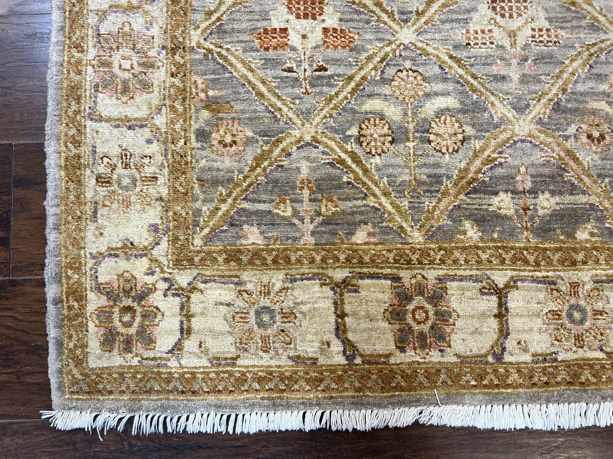 Pakistani Peshawar Rug 3.6 x 5, Safavieh Wool Handmade Hand Knotted Vintage Rug, Panel Design Oriental Carpet, Pair C - Jewel Rugs, view 9