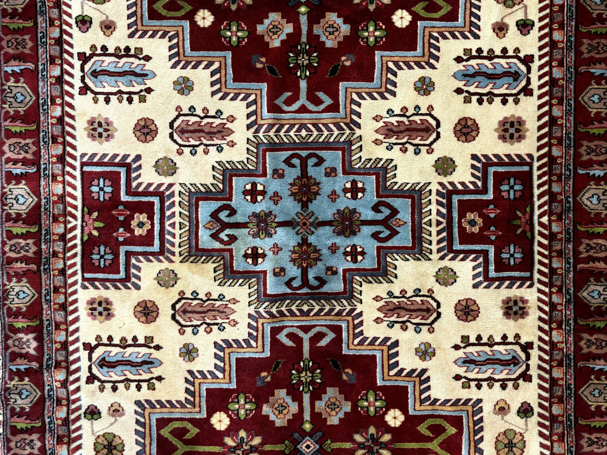 Turkish Kazak Rug 6x9, Geometric Medallions - Jewel Rugs, view 4
