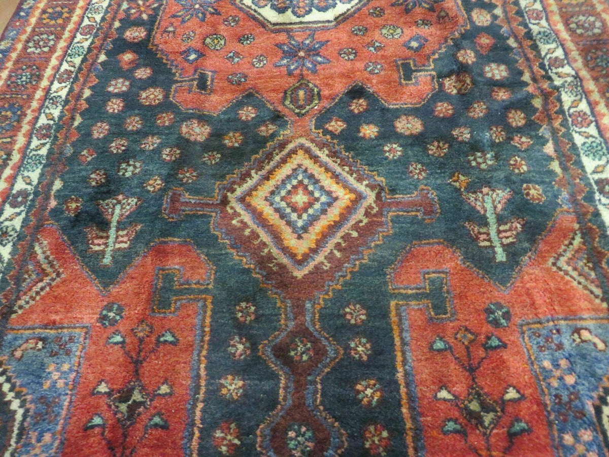 4' X 9' Antique Handmade Turkish Tribal Oriental Geometric Wool Rug # 605 - Jewel Rugs, view 13