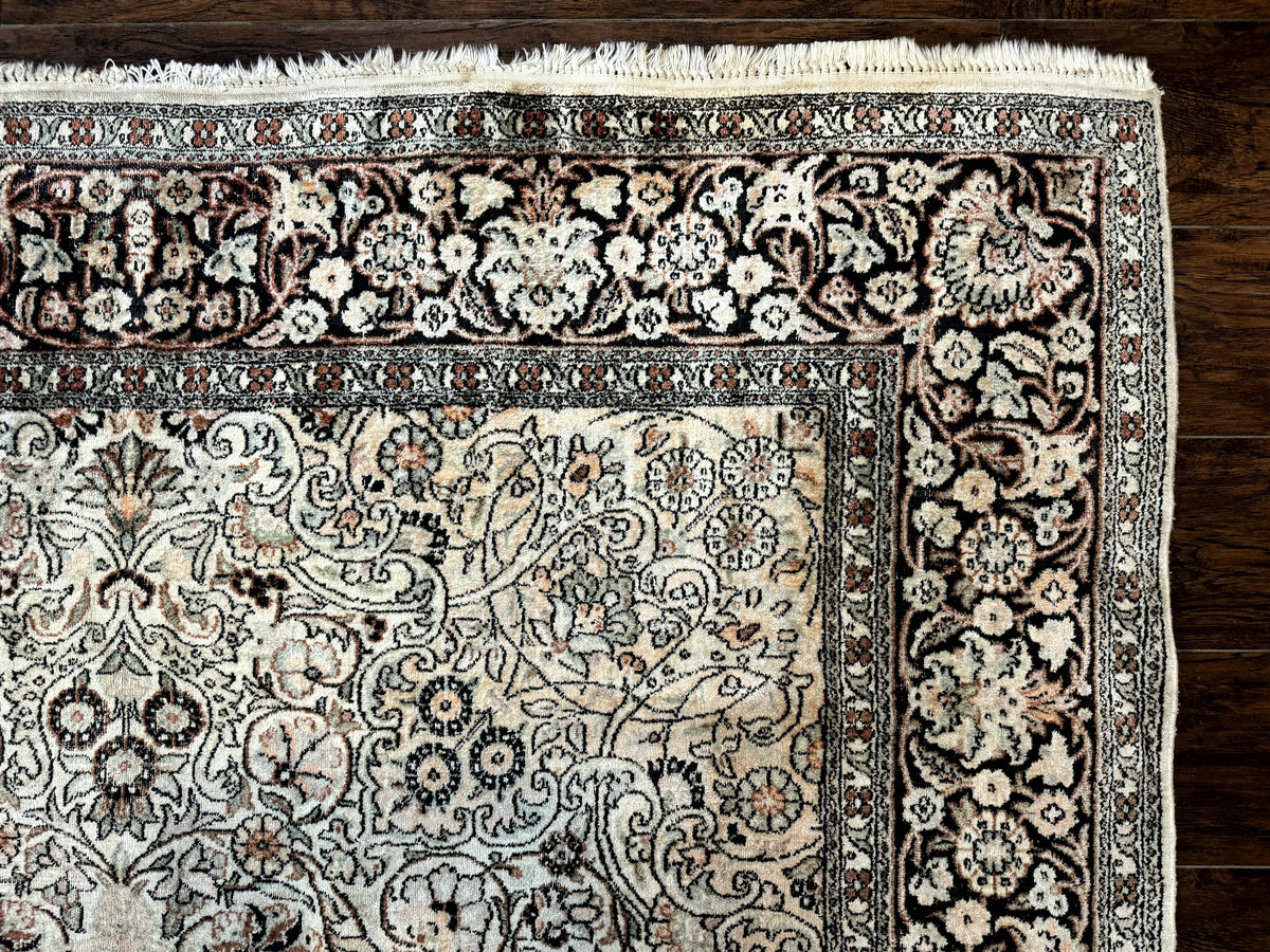 Silk Indian Kashmiri Rug 6x9 - Jewel Rugs, view 7