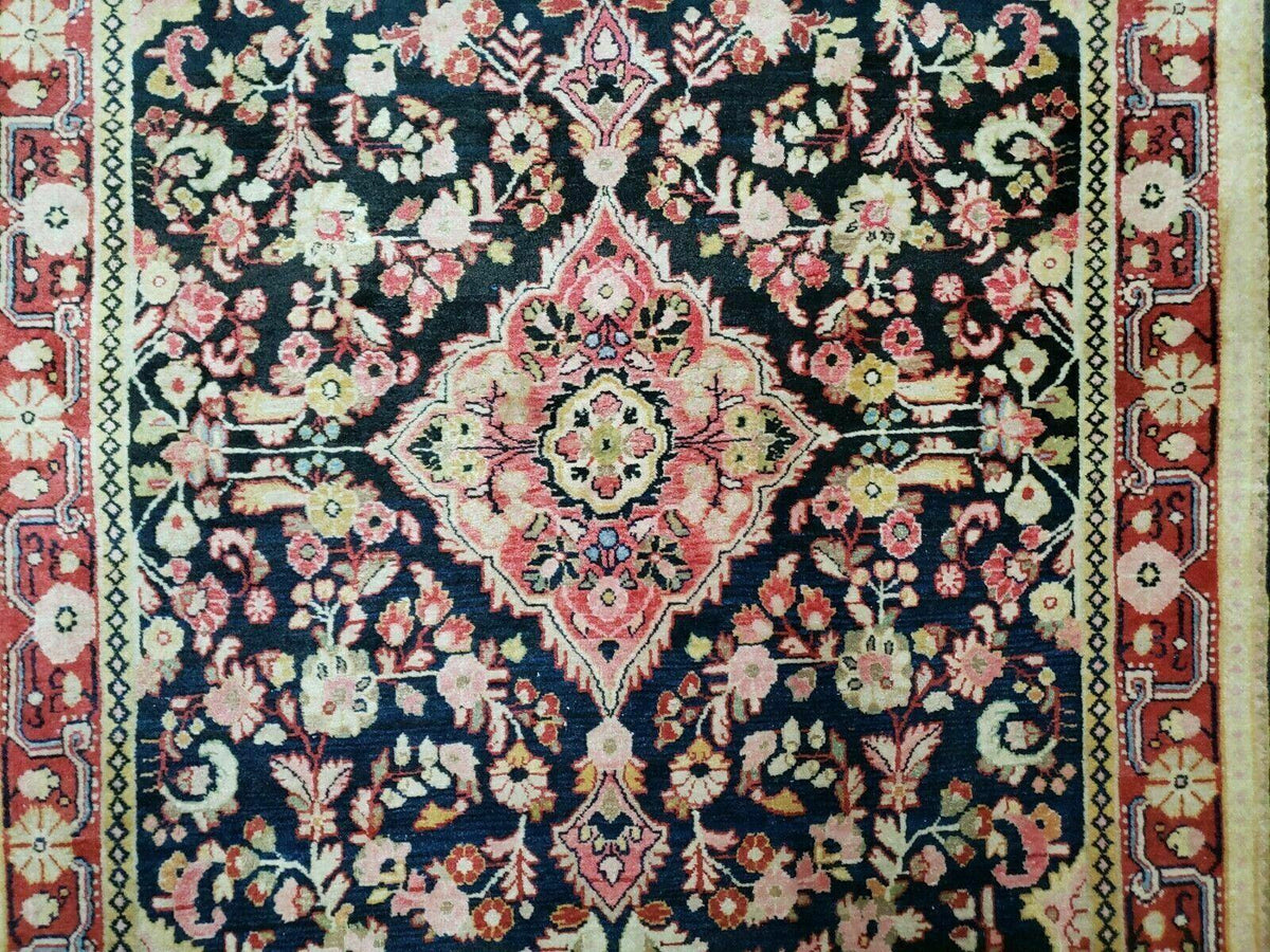 4' X 6' Antique Handmade India Floral Oriental Wool Rug Carpet Organic Blue - Jewel Rugs, view 12
