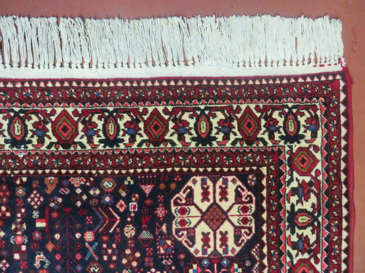 7' X 10' Vintage Handmade Indian Floral Wool Rug Hand Knotted Carpet Ivory Red - Jewel Rugs, view 8