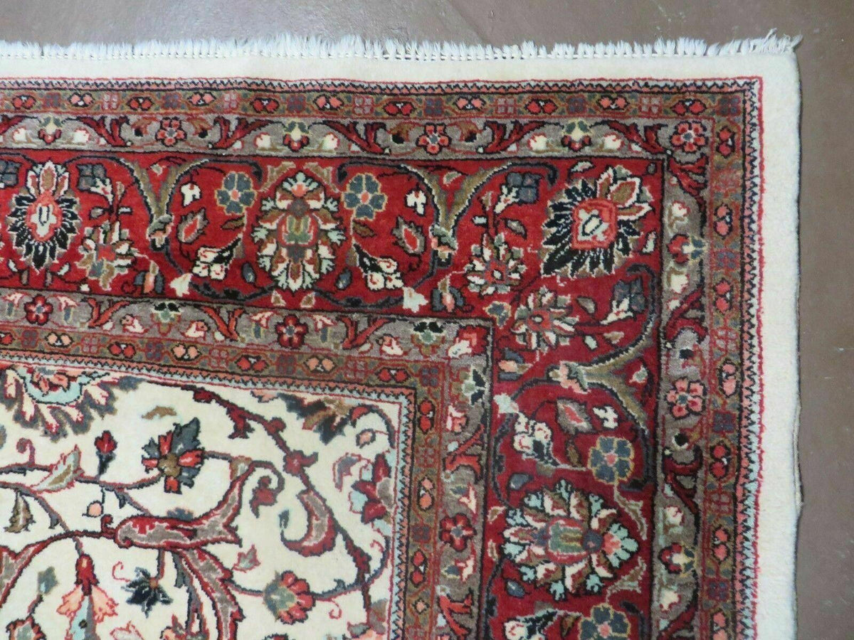 7' X 10' Vintage Handmade India Floral Oriental Wool Rug Hand knotted Carpet - Jewel Rugs, view 7