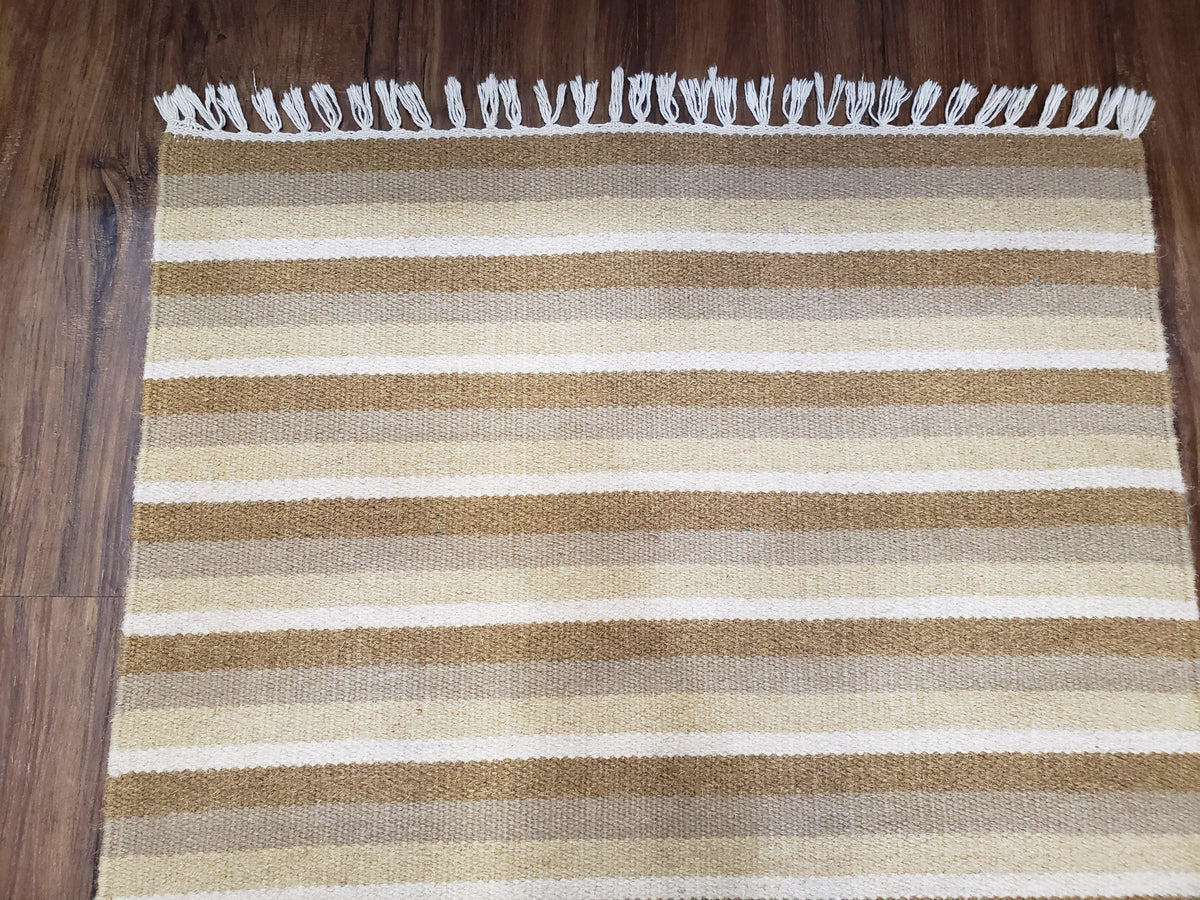Striped Runner Rug, Flatweave Runner Rug, Hallway Runner, 15 ft Carpet Runner for Hall, Earth Tone Colors, Handmade Hand Woven Farmhouse Rug - Jewel Rugs, view 6