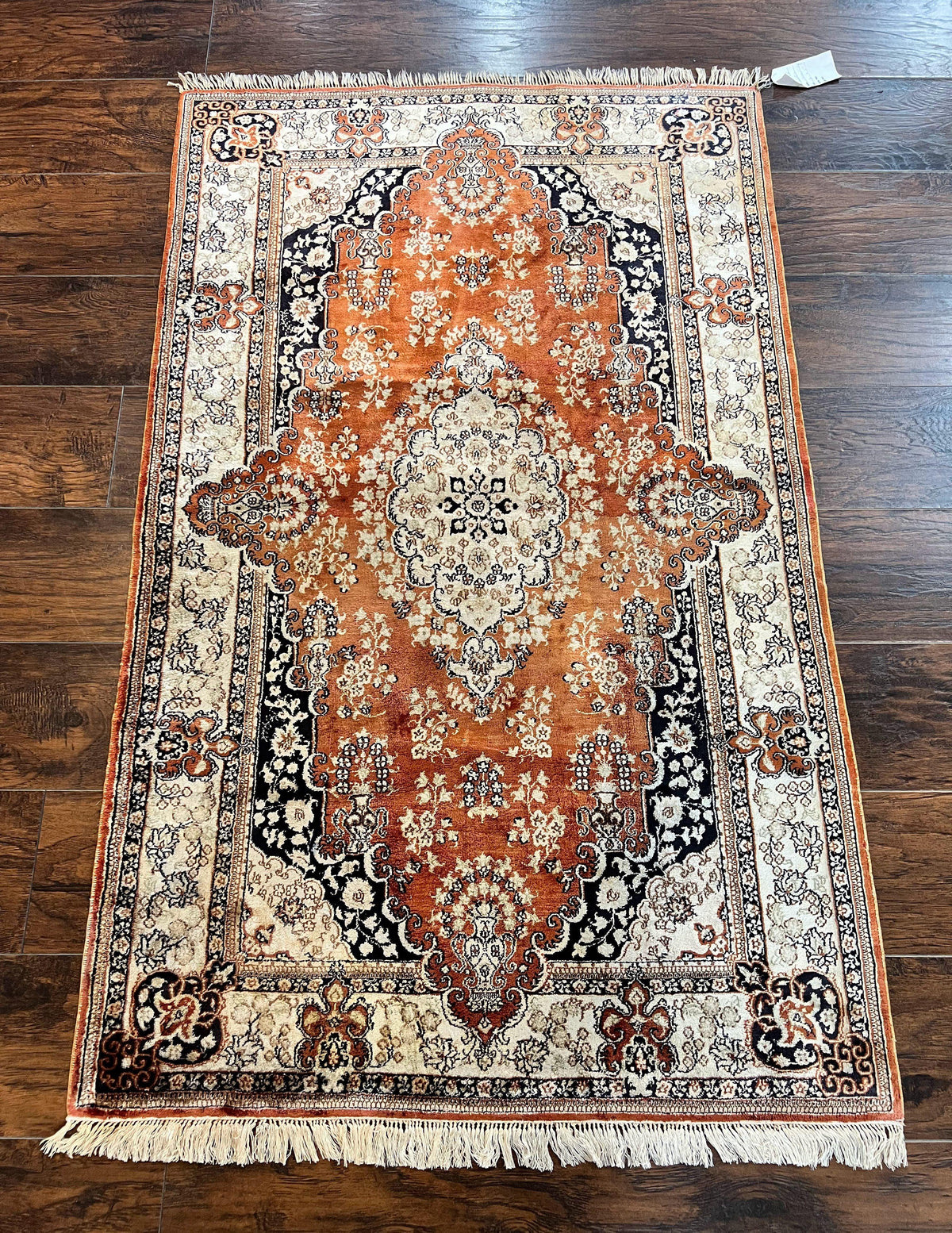 Turkish Silk Rug 3x5, Very Fine 400 KPSI, Floral Medallion, Hand Knotted - Jewel Rugs, view 2
