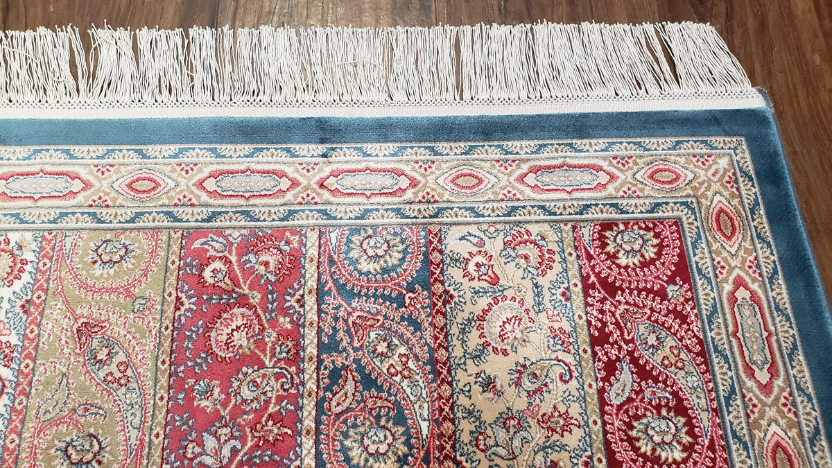 Paisley Pattern Silk Rug, Boteh Design, All Silk Accent Rug, Oriental Carpet, Very Detailed, 2' 8" x 4' 1", New, Bamboo Silk - Jewel Rugs, view 6