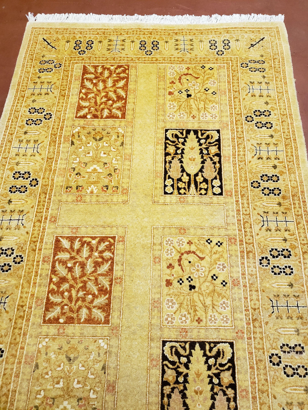 3' 2" x 12 ' 6" Pak Persian Safavieh Runner Haji Jalil Fine Runner Rug 3ft Runner 12ft Runner 13ft Runner Panel Design Runner Hand-Knotted - Jewel Rugs, view 4