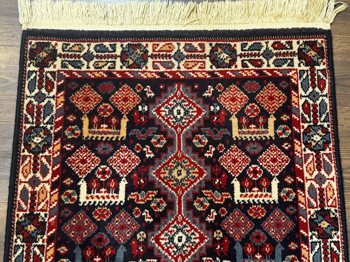 Small Karastan Rug 3x4, Yuruk Collection, Wool, Tribal, Geometric, Navy Blue - Jewel Rugs, view 4