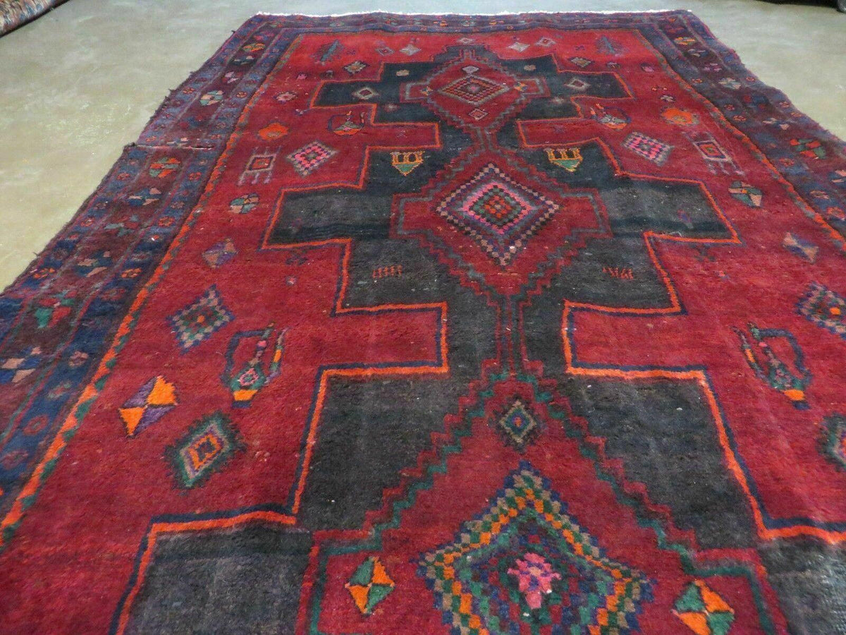 4' X 8' Antique Handmade India Geometric Oriental Wool Rug Veg Dyes Nice - Jewel Rugs, view 13