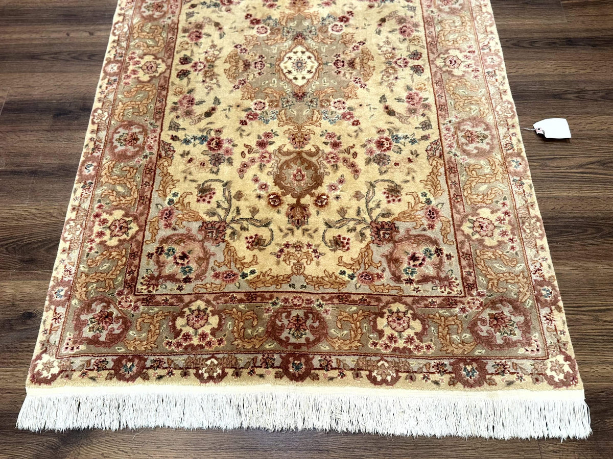 Sino Persian Rug 4x6, Wool and Silk Highlights, Fine 200 KPSI - Jewel Rugs, view 6