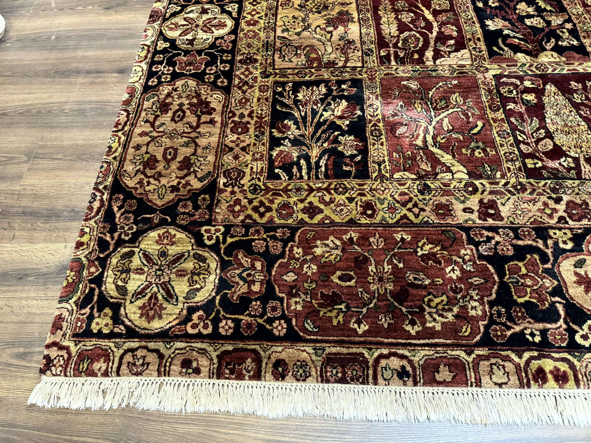 Indo Persian Rug 9x12, Bakhtiari Panel Design, Multicolor, Soft Wool Pile - Jewel Rugs, view 9