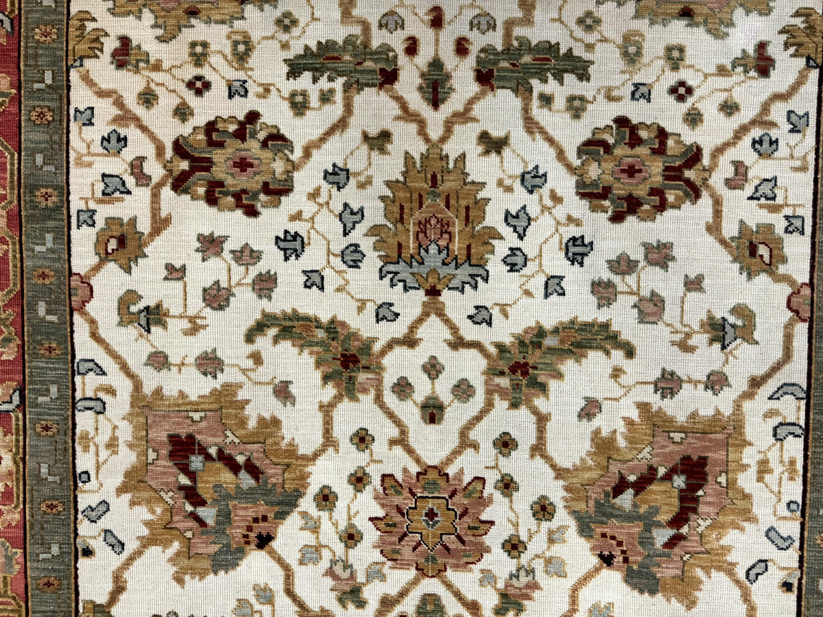 Flatweave Soumak Rug 6x9, Nourison Rug, Wool Handmade, Floral, Ivory - Jewel Rugs, view 5