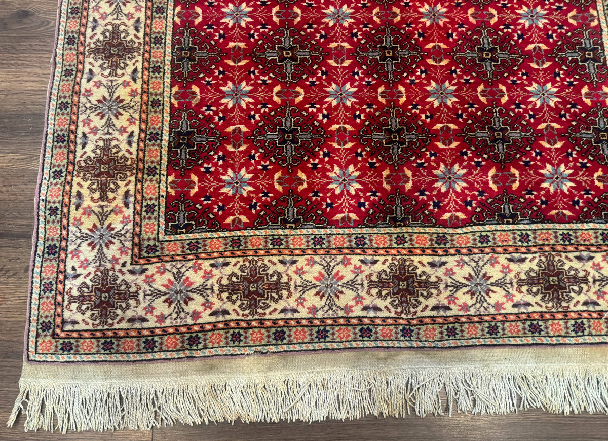 Turkish Sivas Rug 4x6, Red and Cream, Allover Design, Handmade Vintage - Jewel Rugs, view 9