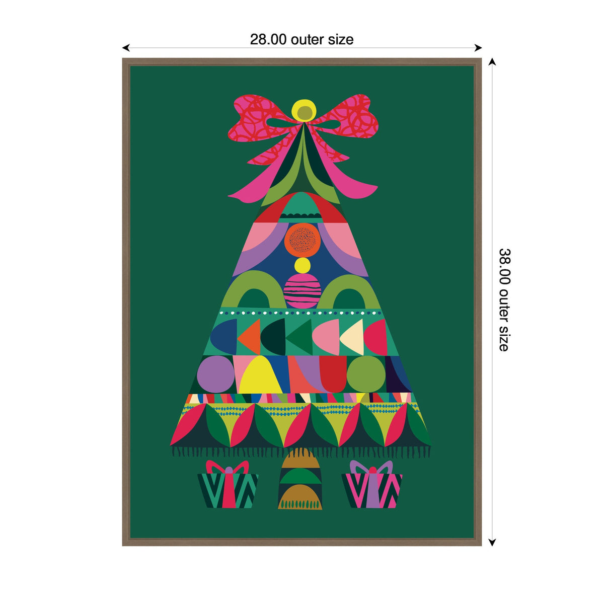 Sylvie Framed Canvas Geometric Christmas Tree by Rachel Lee