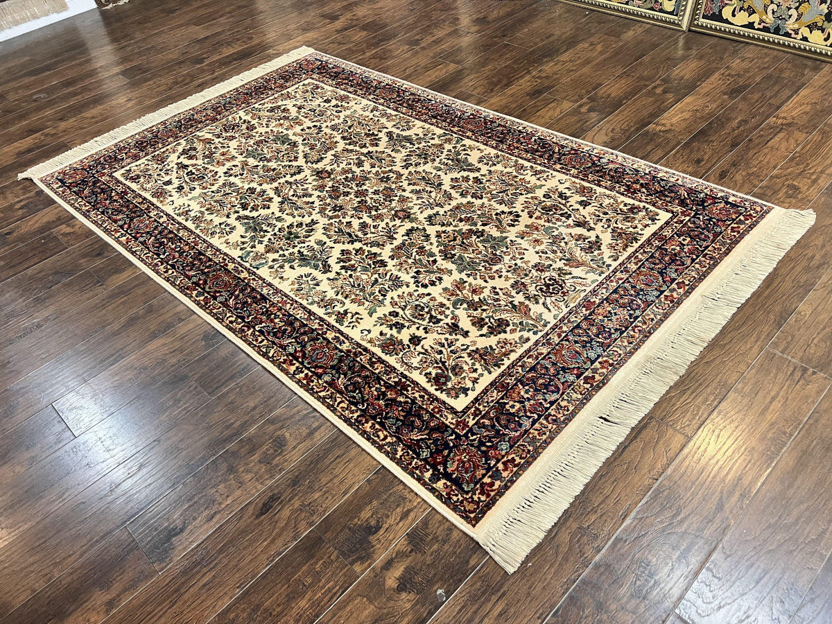Karastan Rug 5.9 x 9 Ivory Sarouk #760, Vintage Wool Original Collection 700 Series, Discontinued - Jewel Rugs, view 13