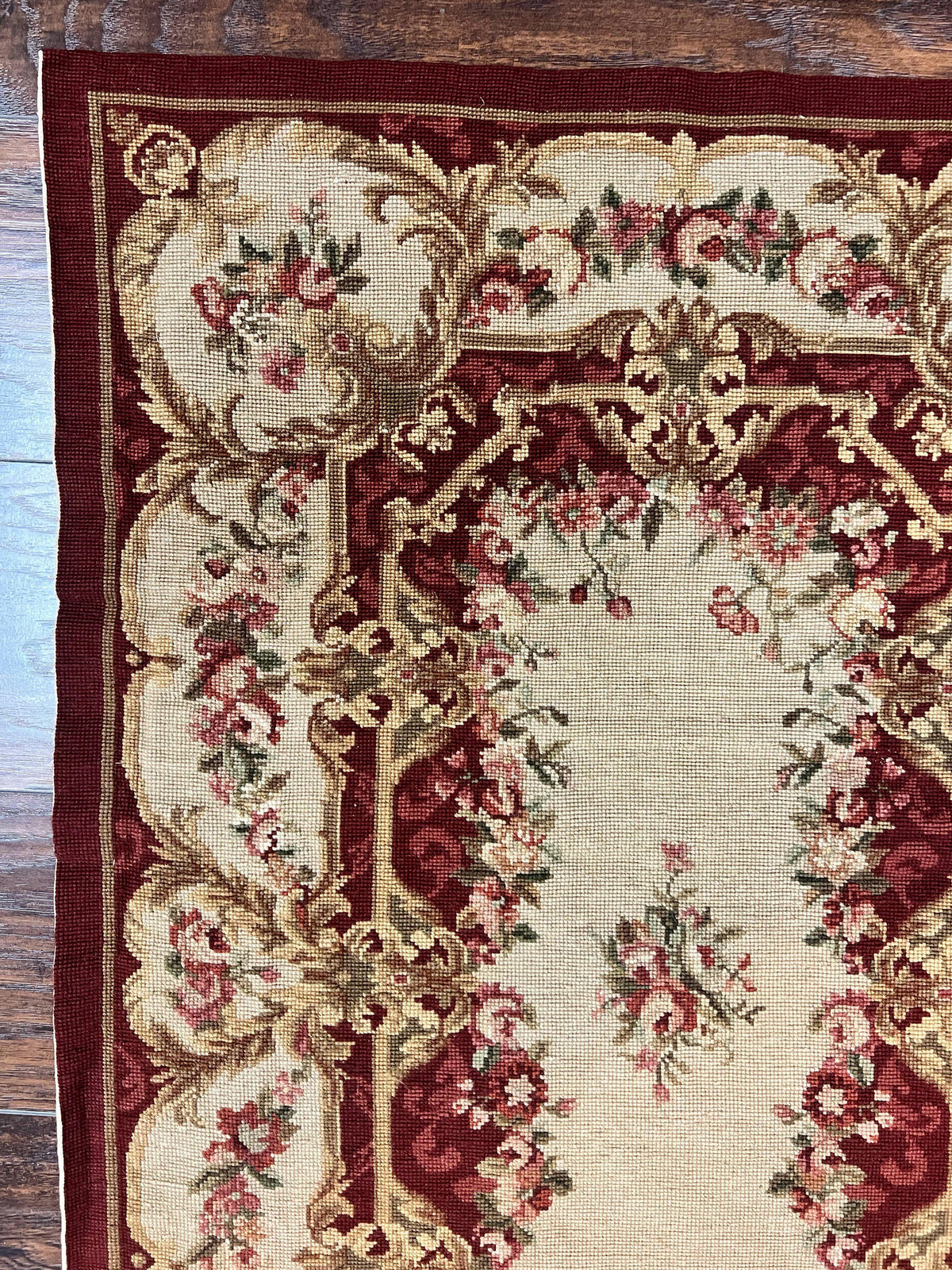 Needlepoint Runner Rug 2.5 x 10.7, Tan Runner Rug, Flatweave Runner, Aubusson European Design, Needlepoint Rug, Long Runner, Hallway Rug - Jewel Rugs, view 6