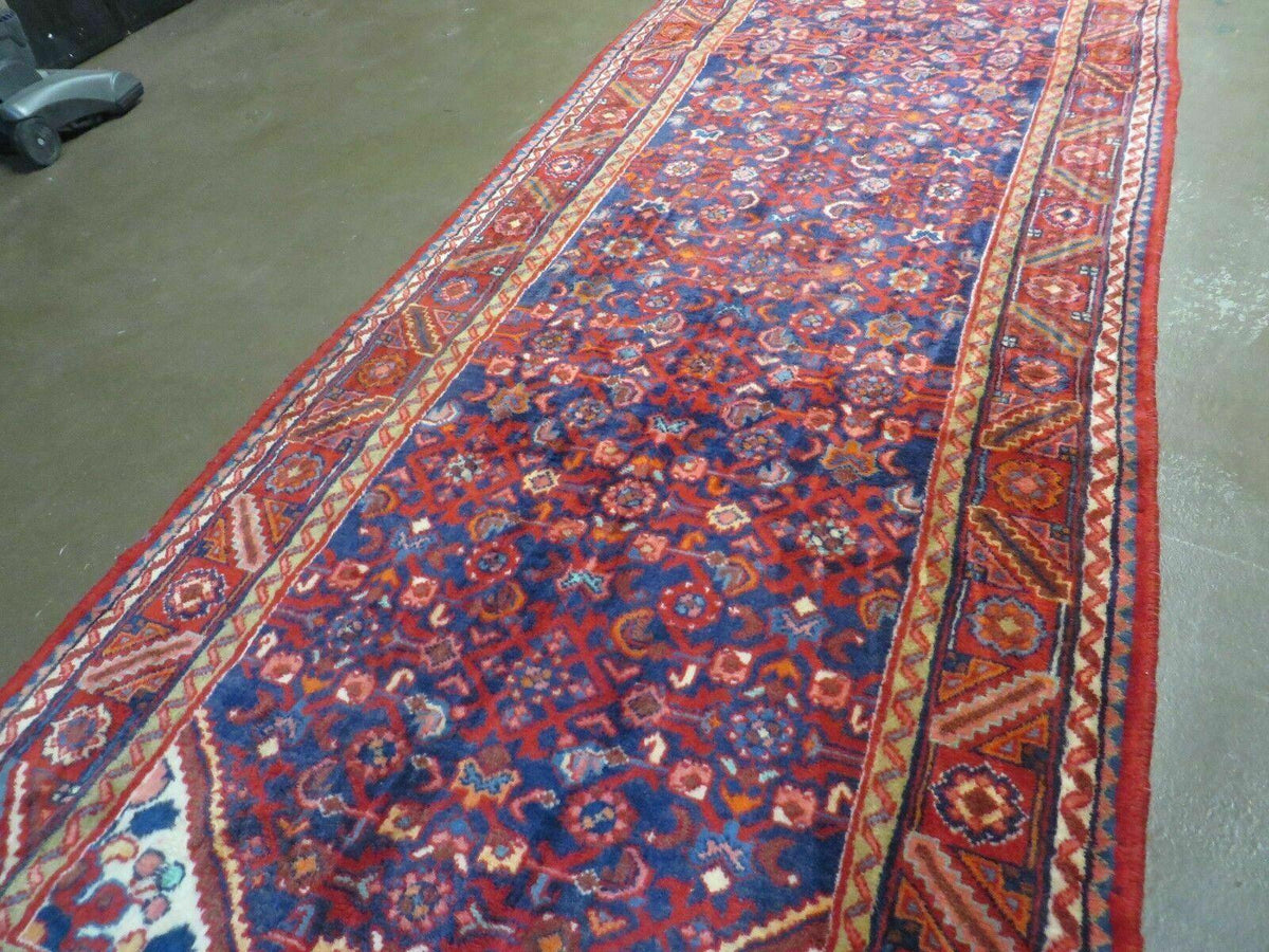 3' 6" X 10' 4" Antique Handmade India Floral Oriental Wool Runner Rug # 128 - Jewel Rugs, view 12