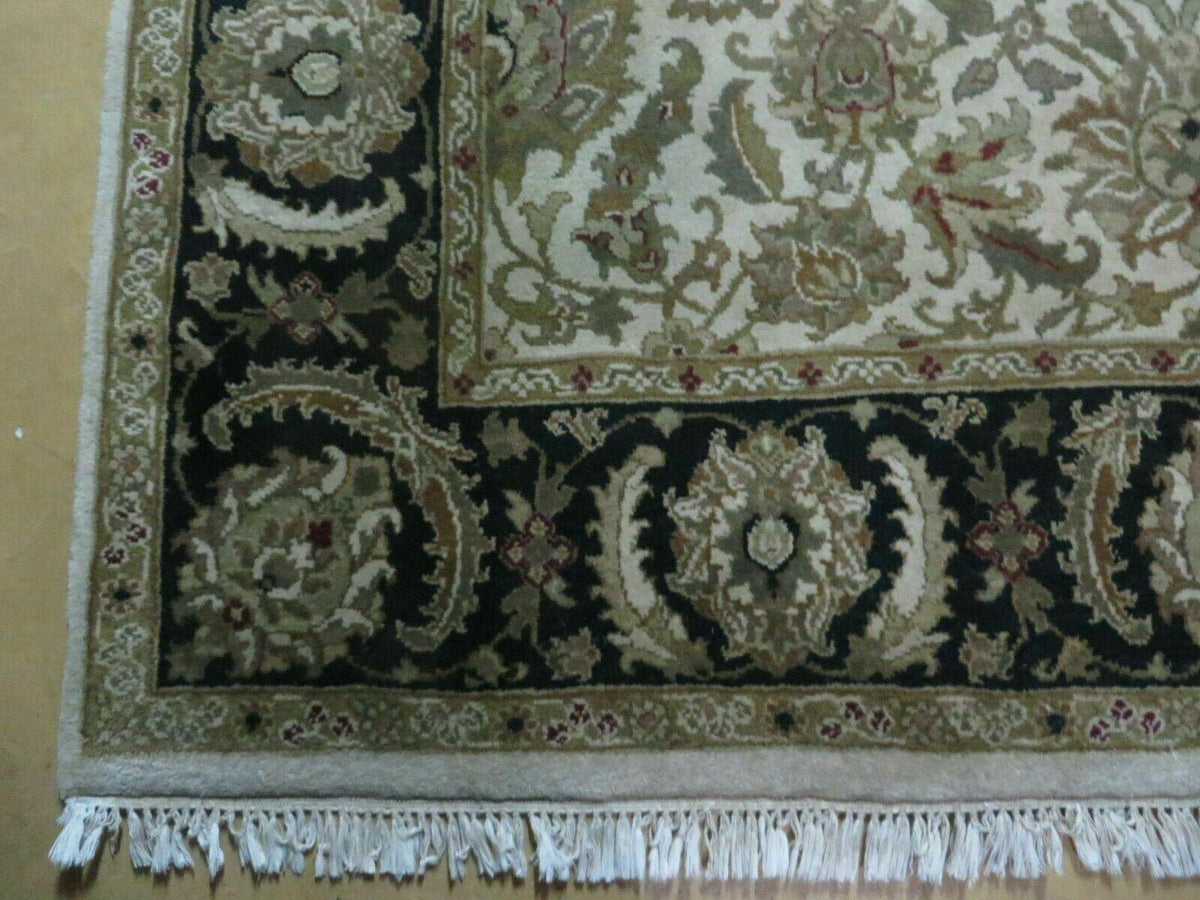 6' X 9' Vintage Handmade India Top Quality Jaipur Floral Oriental Tea Wash Nice - Jewel Rugs, view 8