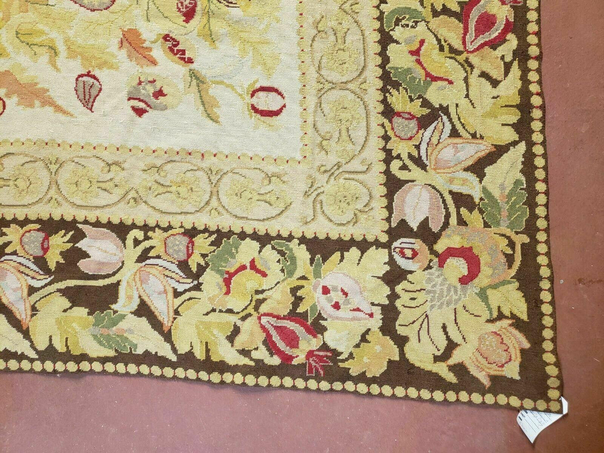 9' X 11' Handmade Chinese Needlepoint Wool Floral Rug Carpet Rose Garden Chic - Jewel Rugs, view 10