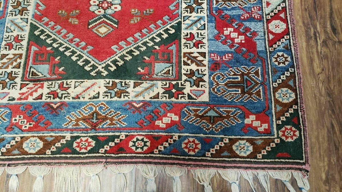 4' X 6' Handmade Turkish Super Kazak Shirvan Wool Rug Colorful - Jewel Rugs, view 10