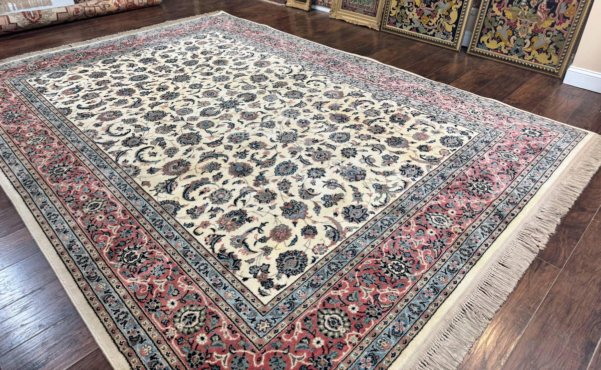 Karastan Rug 8.8 x 12, Ivory Rose Kashan #768, Wool Pile Karastan Carpet, Original 700 Series, Rare, Discontinued, Vintage - Jewel Rugs, view 12