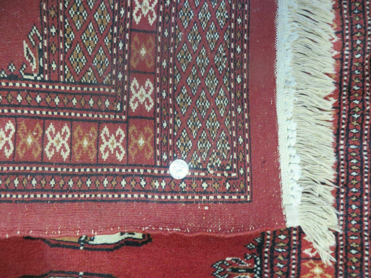 2' 8" X 10' Vintage Handmade Bokhara Turkoman Pakistani Wool Runner Rug Nice - Jewel Rugs, view 11