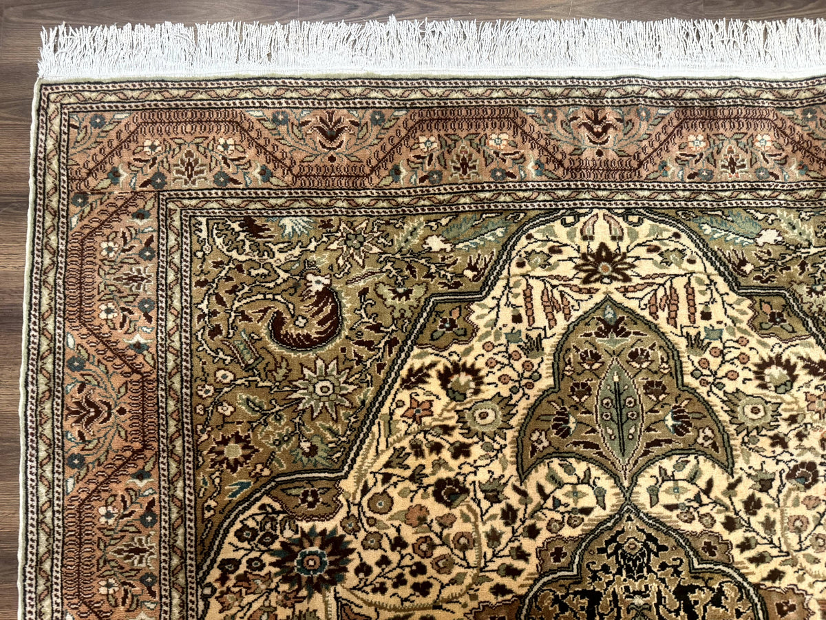 Turkish Sivas Rug 6x9, Floral Medallion, Vintage Handmade Wool Carpet - Jewel Rugs, view 6