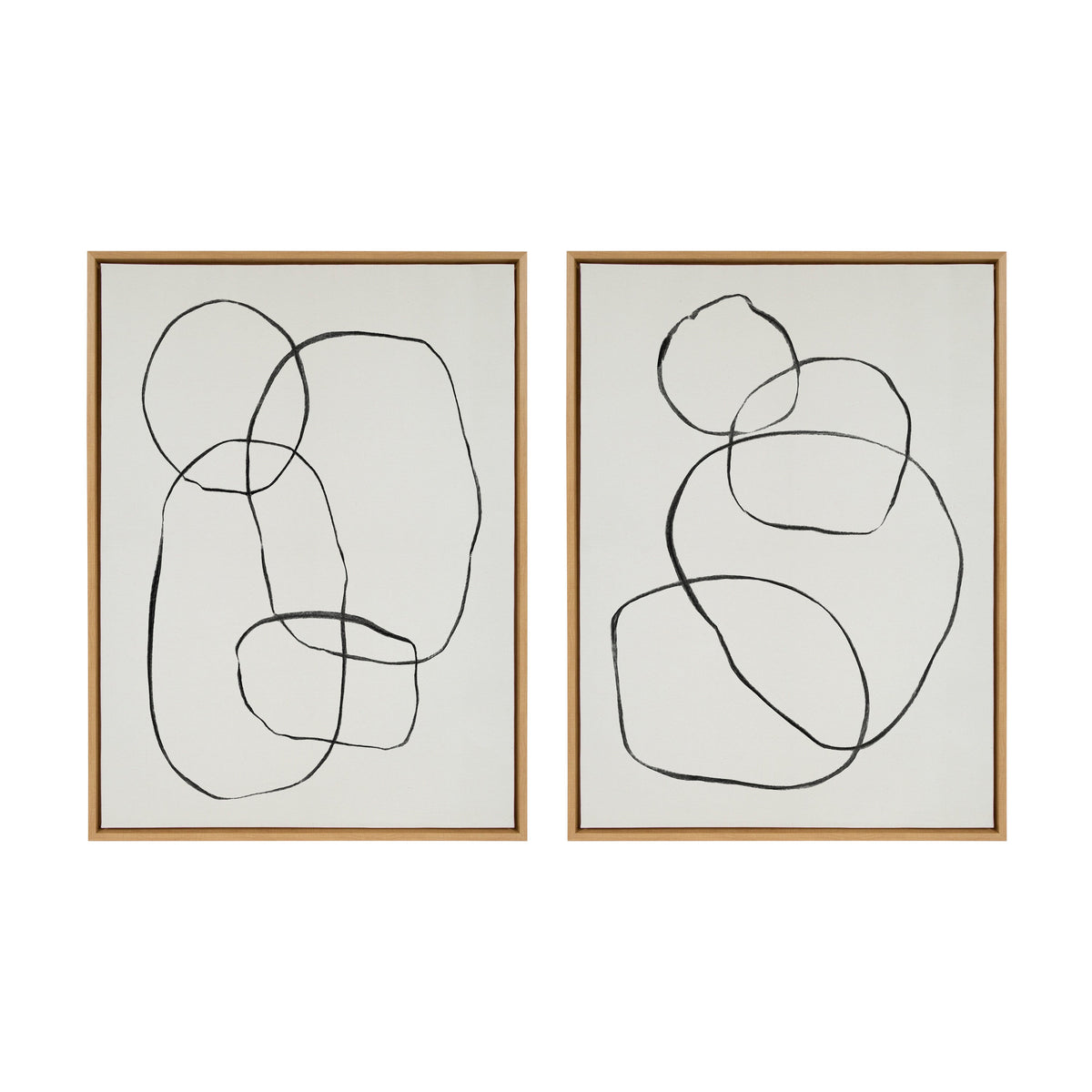 Sylvie Going in Circles Framed Textured Canvas Set by Teju Reval