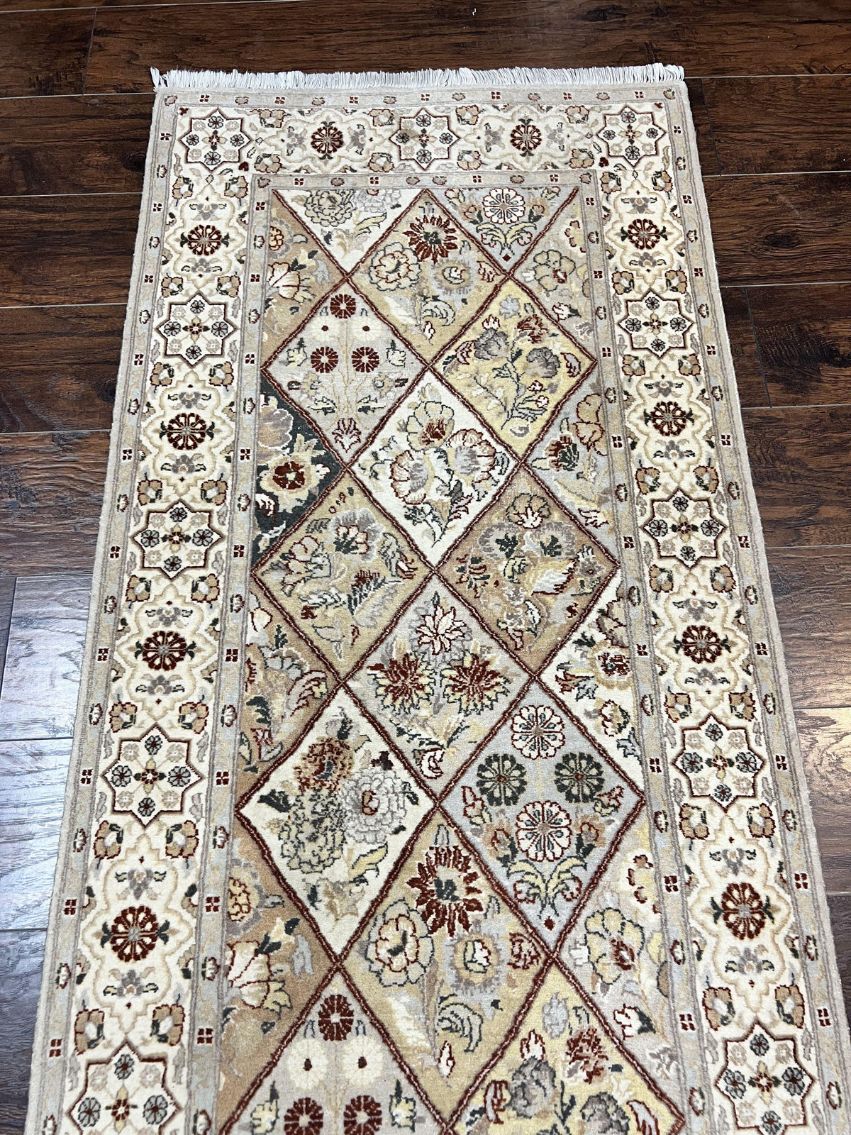 Pak Persiann Runner Rug 2.7 x 12, Handmade Wool Vintage Hallway Rug, Panel Design - Jewel Rugs, view 7